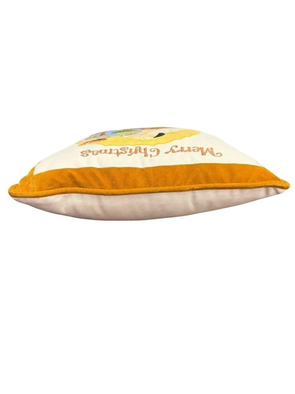 Vintage Balos 1980 Norman Rockwell Merry Christmas Embroidered Pillow 15x12.5‎